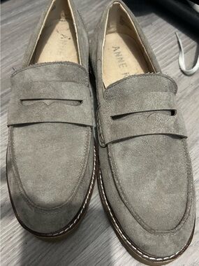 Anne Klein Women’s Gray/Taupe Suede Penny Loafers
